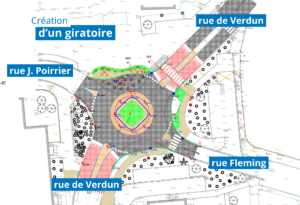 Travaux rue de Verdun : création d’un nouveau giratoire