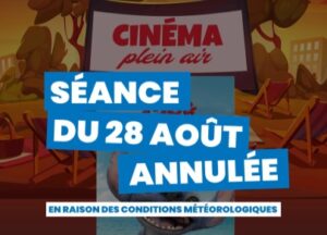 Annulation du Ciné Plein Air de ce soir